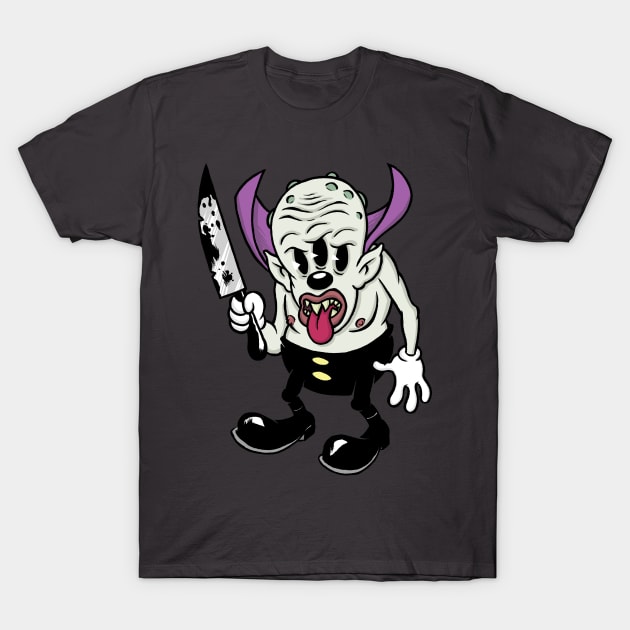 Cute Triclops with Knife Creepy Cute Vintage Cartoon Kawaii T-Shirt by AtomicMadhouse